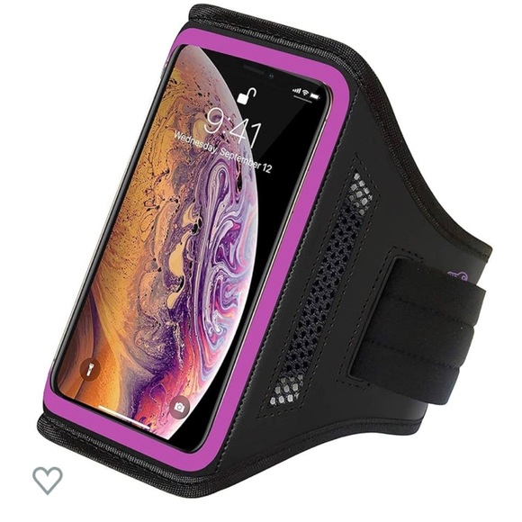 LOVPHONE Sports Armband for IPhones. Holds Key, Earbuds & Card. Rosy/Black. NEW! - Picture 3 of 15